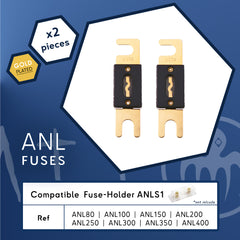 Gold Plated ANL Fuses for marine application from 80A to 400A SEAWATT Fusible ANL plaque or pour bateau taille M8 compatible porte fusible ANL 