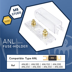 Gold Plated ANL Fuse-Holder Marine M8 studs compatible ANL fuses - SEAWATT boat electric protection