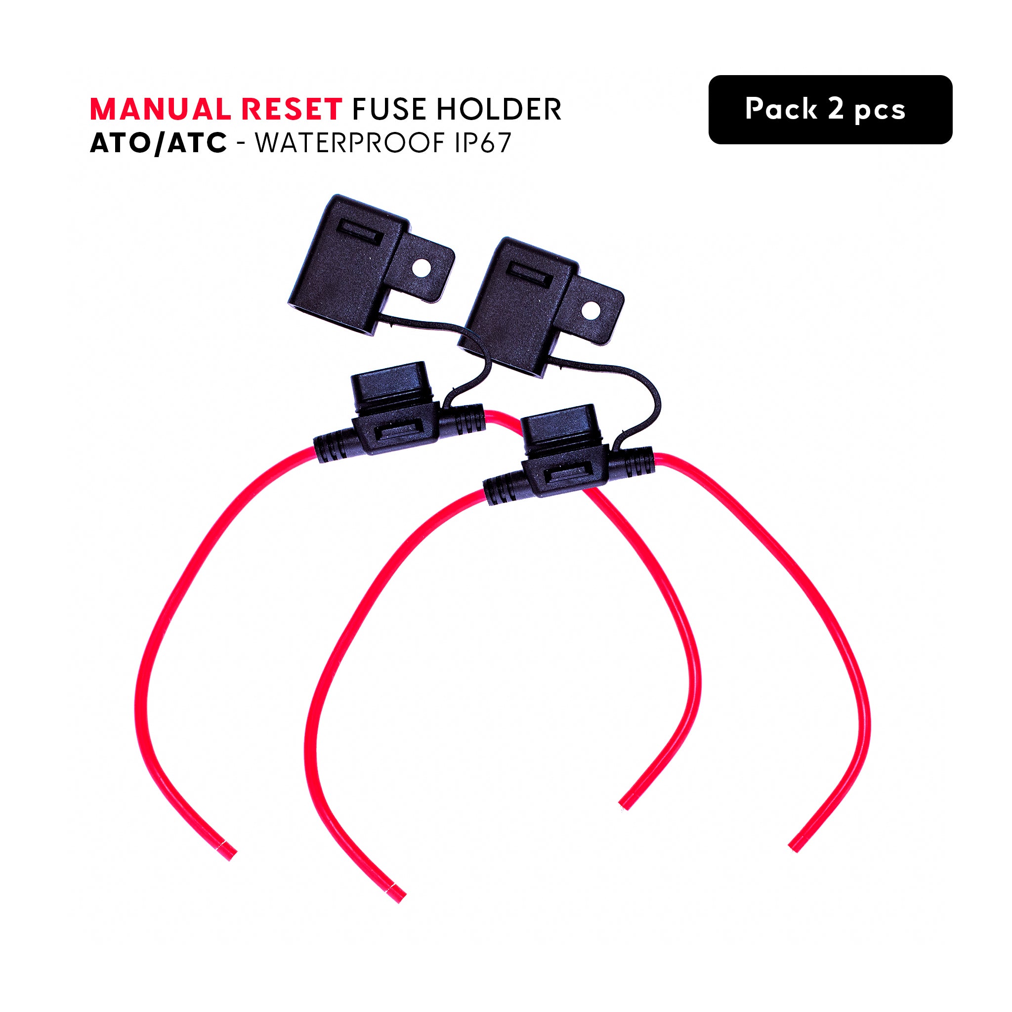 Marine Fuse blade holder ATO/ATC for Manuel Reset fuses - waterproof - Pack of 2pcs - SEAWATT 