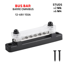 Seawatt Marine Bus Bar - 6 or 12 Studs M4 Black - Simplifies Boat Wiring