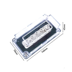 SEAWATT Barre omnibus marine 2xM10 + 6xM5 - 300A - Bloc de distribution d'énergie marine  transparent polycarbonate