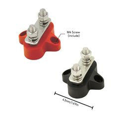 Marine Bus Bar 2 studs M6 - Pair Red/Black