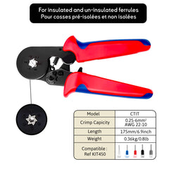 Pince à sertir pour embouts de câblage