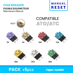 Fuse Breaker ATO/ATC - Manual reset 3A-50A