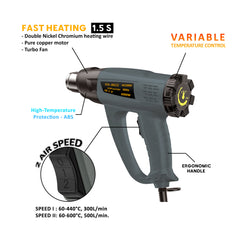 Pistolet à air chaud 2000W - Température réglable