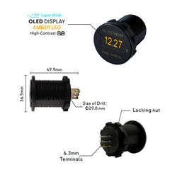 Marine Gauges (8-60V) -  OLED Display - IP66