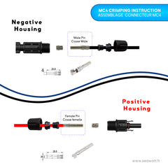 KIT - 2pcs Solar Cable Extension (To Crimp)