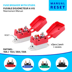 Stud Fuse Breaker - Manual Reset 12/24V