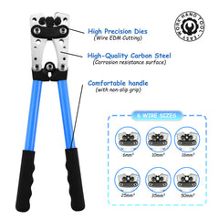 Seawatt CT650 crimping tool for cable lugs terminals 6-50mm². Professional-grade crimping plier designed for marine and industrial applications, ensuring secure and consistent electrical connections