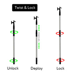 Fonction Twist & Lock de la gaffe télescopique pour un déploiement facile et une extension jusqu'à 220mm. SEAWATT